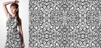 14002v Materiał ze wzorem mozaika liniowych elementów z efektem odbicia